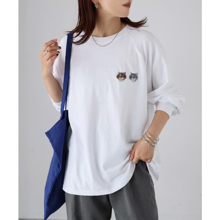 ネコ刺繍ラグランロンT | Riberry | 詳細画像46 