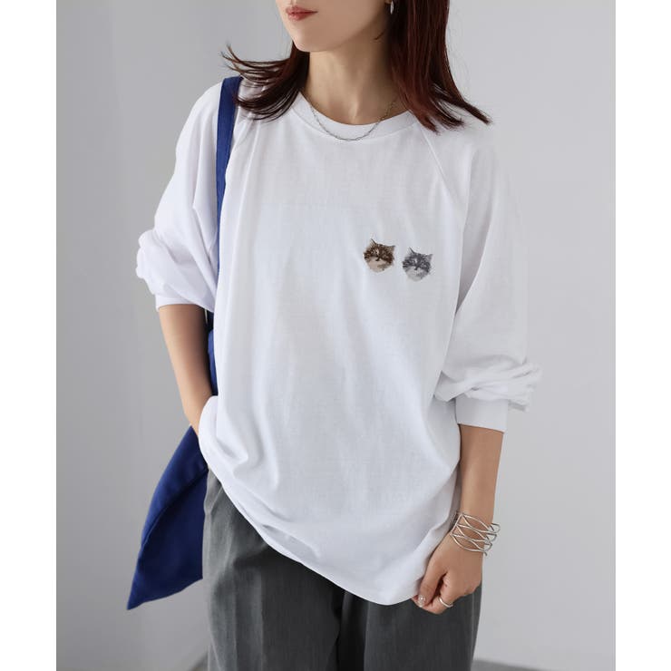 ネコ刺繍ラグランロンT | Riberry | 詳細画像48 