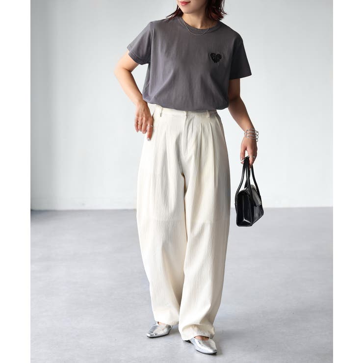 ハートロゴラメ刺繍コンパクトTシャツ | Riberry | 詳細画像30 