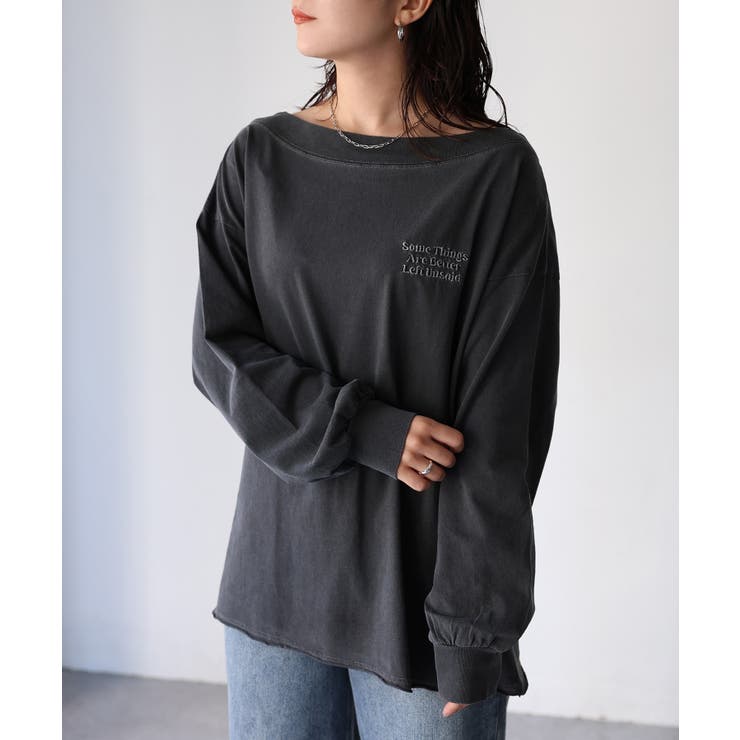 ロゴ刺繍オフショルピグメントロンT | Riberry | 詳細画像11 