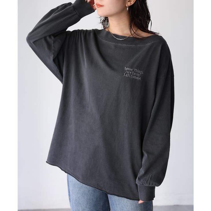 ロゴ刺繍オフショルピグメントロンT | Riberry | 詳細画像14 