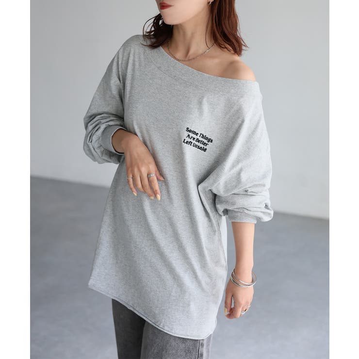 ロゴ刺繍オフショルピグメントロンT | Riberry | 詳細画像15 