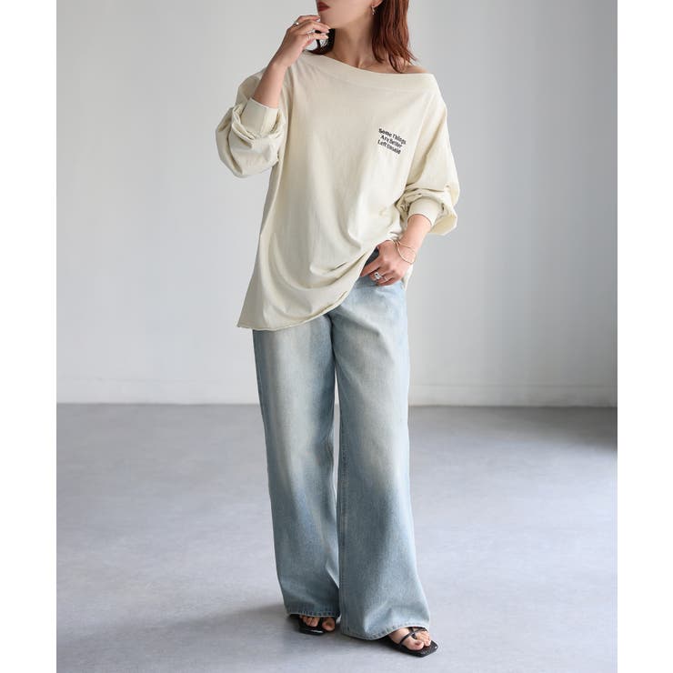 ロゴ刺繍オフショルピグメントロンT | Riberry | 詳細画像3 