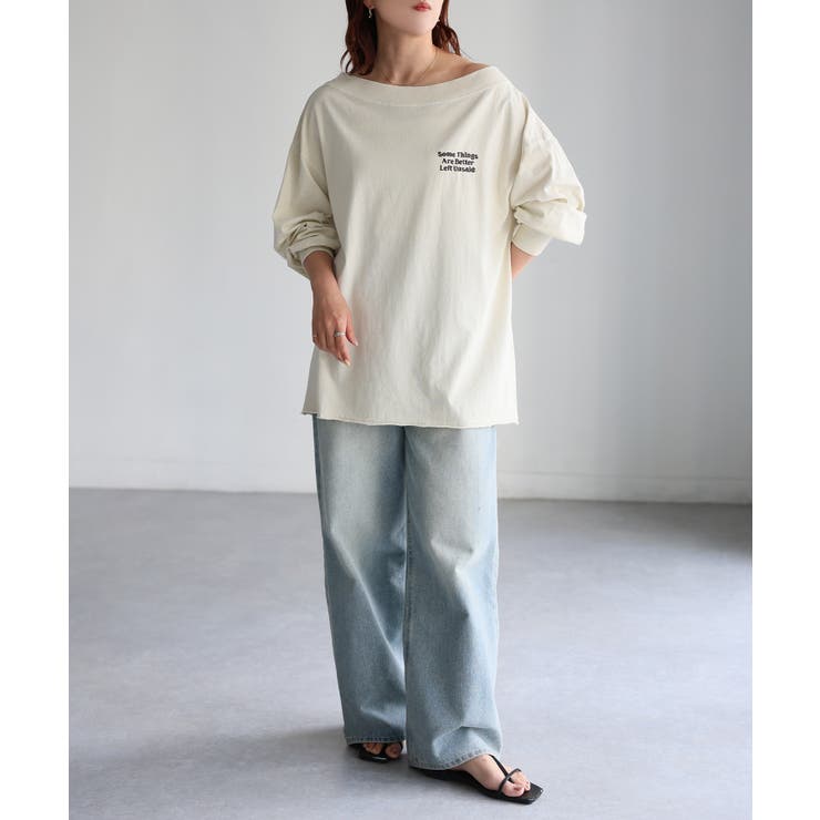 ロゴ刺繍オフショルピグメントロンT | Riberry | 詳細画像5 