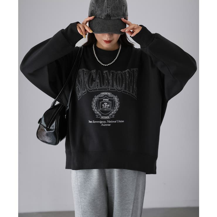 カレッジロゴ刺繍裏起毛スウェット | Riberry | 詳細画像10 