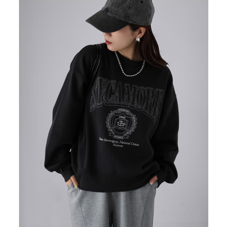 カレッジロゴ刺繍裏起毛スウェット | Riberry | 詳細画像11 