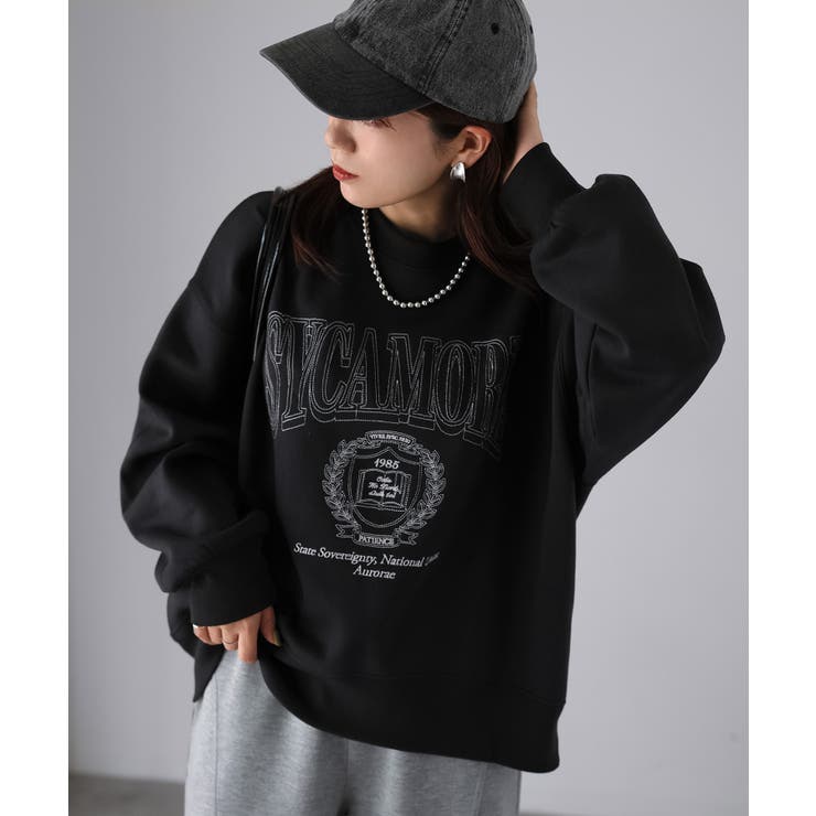 カレッジロゴ刺繍裏起毛スウェット | Riberry | 詳細画像12 