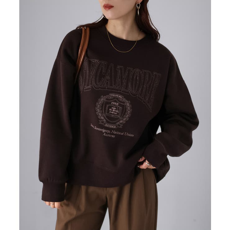 カレッジロゴ刺繍裏起毛スウェット | Riberry | 詳細画像17 