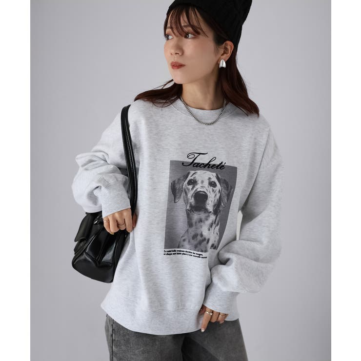 オートミール | ダルメシアンプリント裏起毛スウェット | Riberry