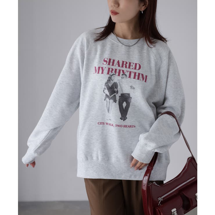 【体型カバー】裏起毛フォトプリントスウェット カジュアル 秋冬 | Riberry | 詳細画像10 