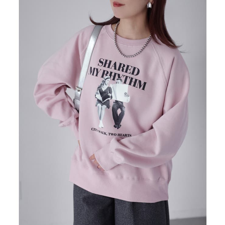 【体型カバー】裏起毛フォトプリントスウェット カジュアル 秋冬 | Riberry | 詳細画像17 