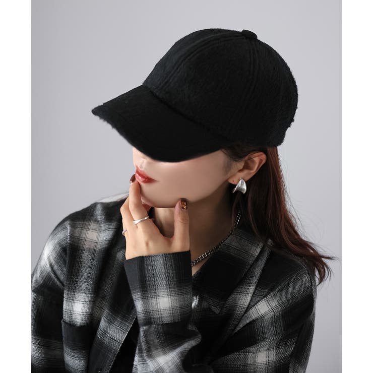 レザーベルト付きシャギーキャップ | Riberry | 詳細画像1 