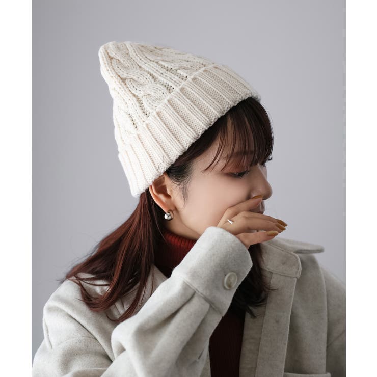 アイボリー | ケーブルニットキャップ | Riberry