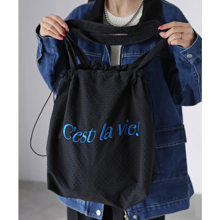 ロゴ刺繍巾着トートバッグ | Riberry | 詳細画像8 