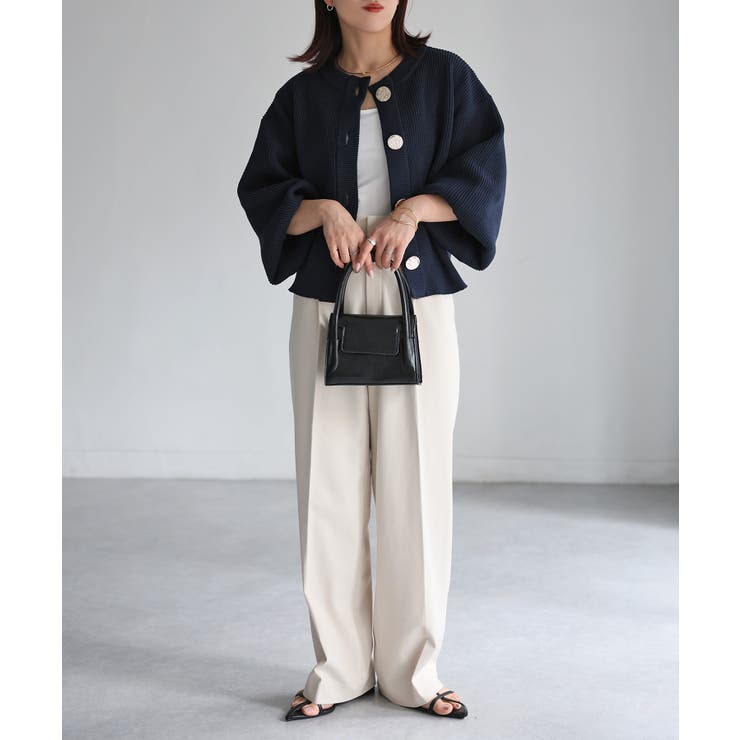 ビックボタン畦編みニットショートカーディガン | Riberry | 詳細画像29 