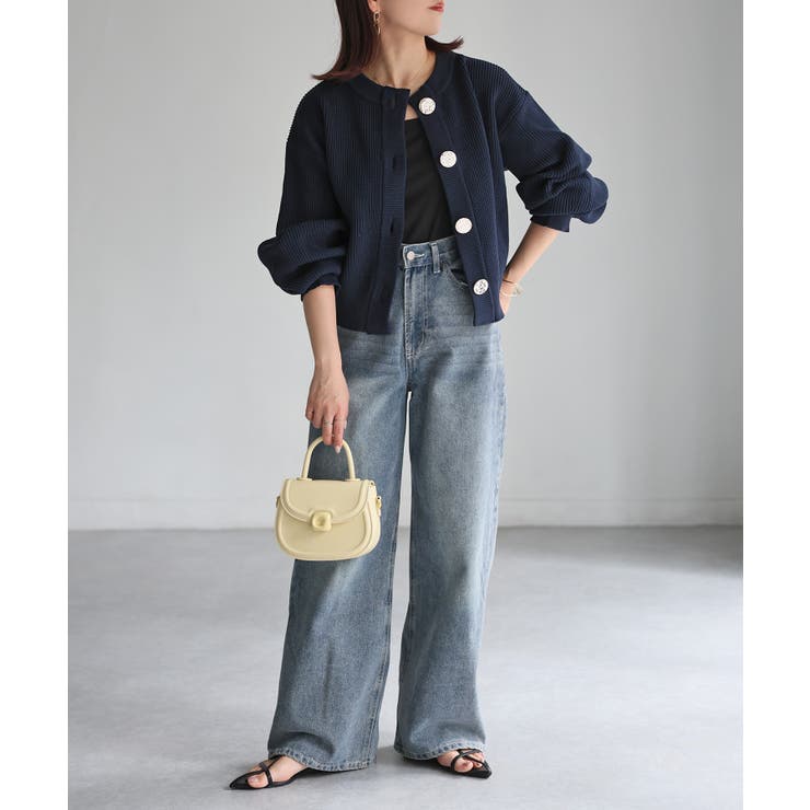 ビックボタン畦編みニットショートカーディガン | Riberry | 詳細画像33 