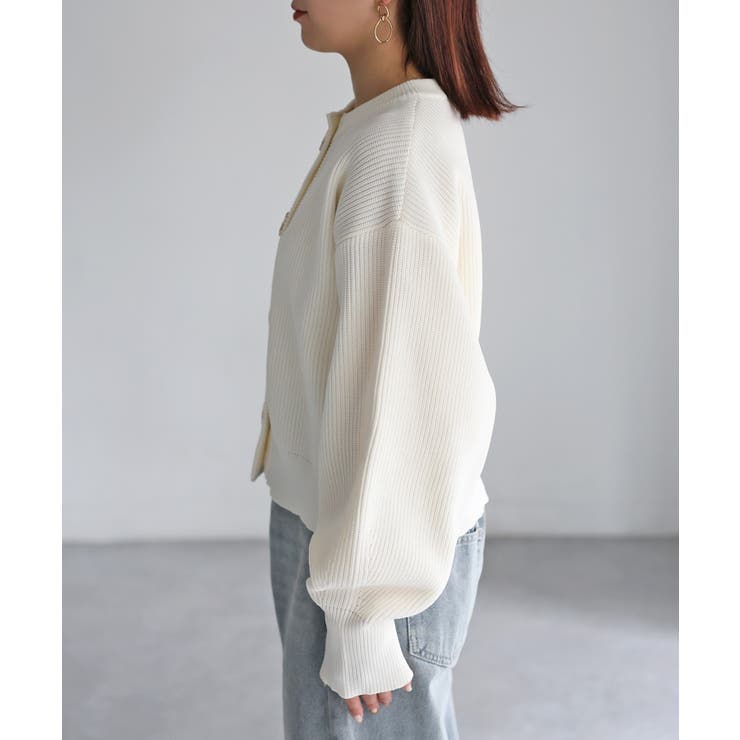 ビックボタン畦編みニットショートカーディガン | Riberry | 詳細画像38 