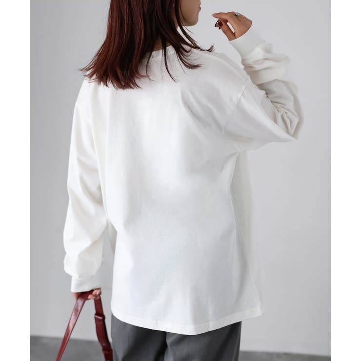 【体型カバー】めがねキツネ刺繍ロンT／カジュアル／春／ママ | Riberry | 詳細画像13 