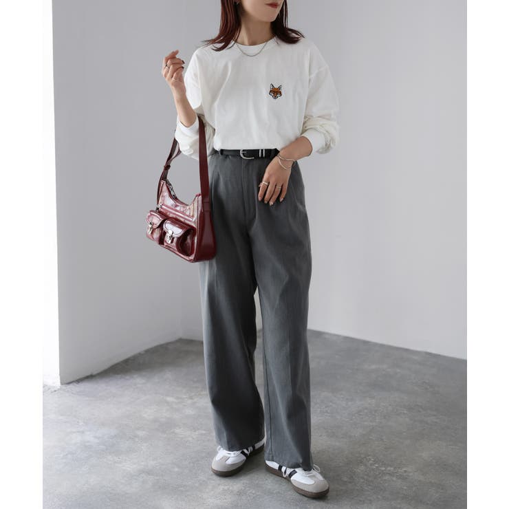 【体型カバー】めがねキツネ刺繍ロンT／カジュアル／春／ママ | Riberry | 詳細画像3 