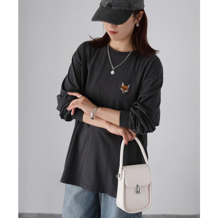 【体型カバー】めがねキツネ刺繍ロンT／カジュアル／春／ママ | Riberry | 詳細画像31 