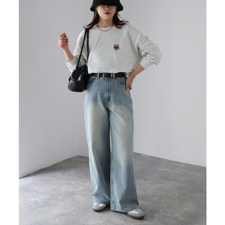 【体型カバー】めがねキツネ刺繍ロンT／カジュアル／春／ママ | Riberry | 詳細画像35 