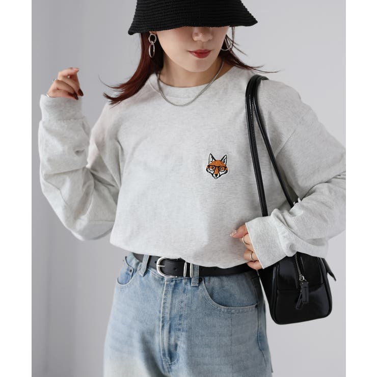 【体型カバー】めがねキツネ刺繍ロンT／カジュアル／春／ママ | Riberry | 詳細画像38 