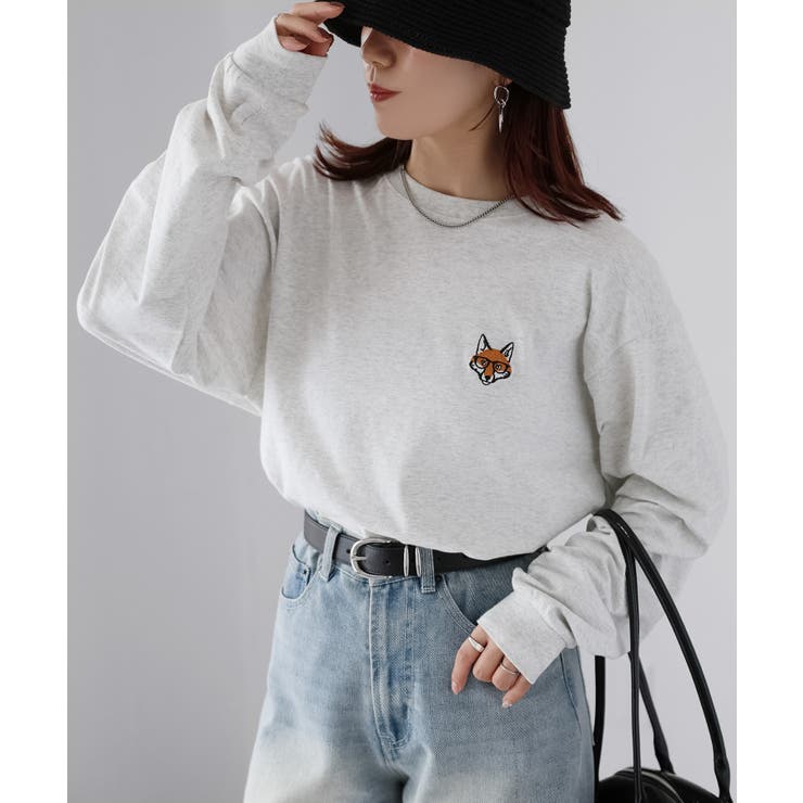 【体型カバー】めがねキツネ刺繍ロンT／カジュアル／春／ママ | Riberry | 詳細画像39 