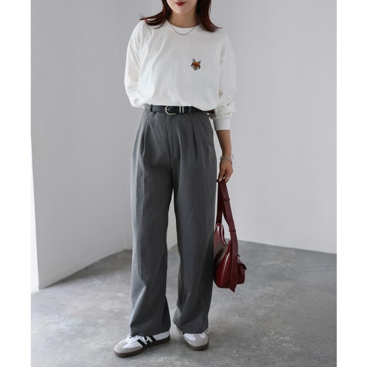 【体型カバー】めがねキツネ刺繍ロンT／カジュアル／春／ママ | Riberry | 詳細画像4 