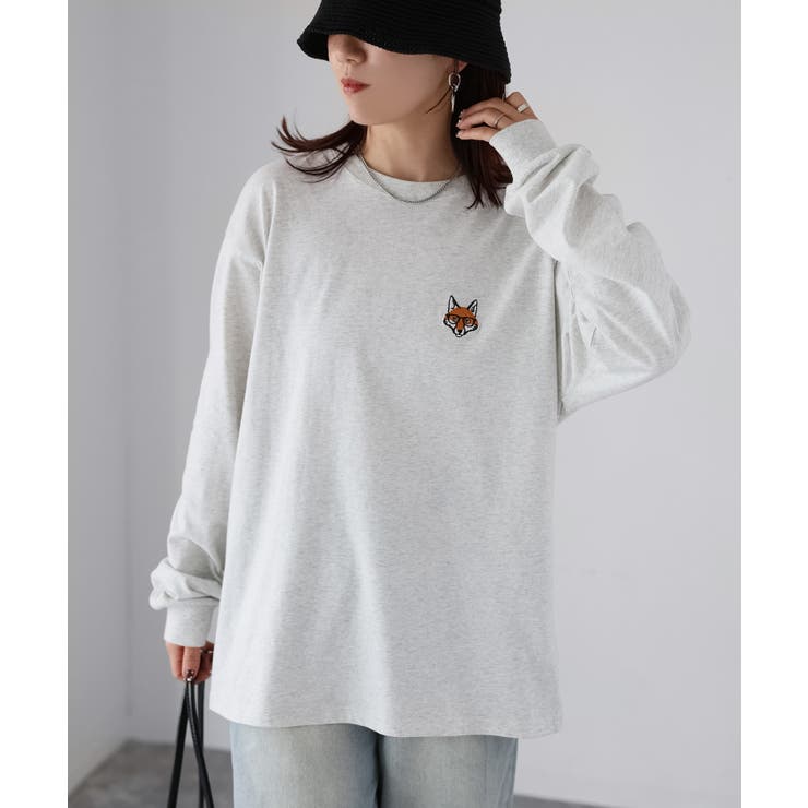 【体型カバー】めがねキツネ刺繍ロンT／カジュアル／春／ママ | Riberry | 詳細画像41 