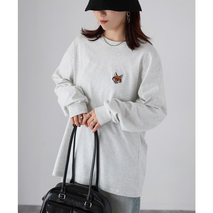 【体型カバー】めがねキツネ刺繍ロンT／カジュアル／春／ママ | Riberry | 詳細画像42 