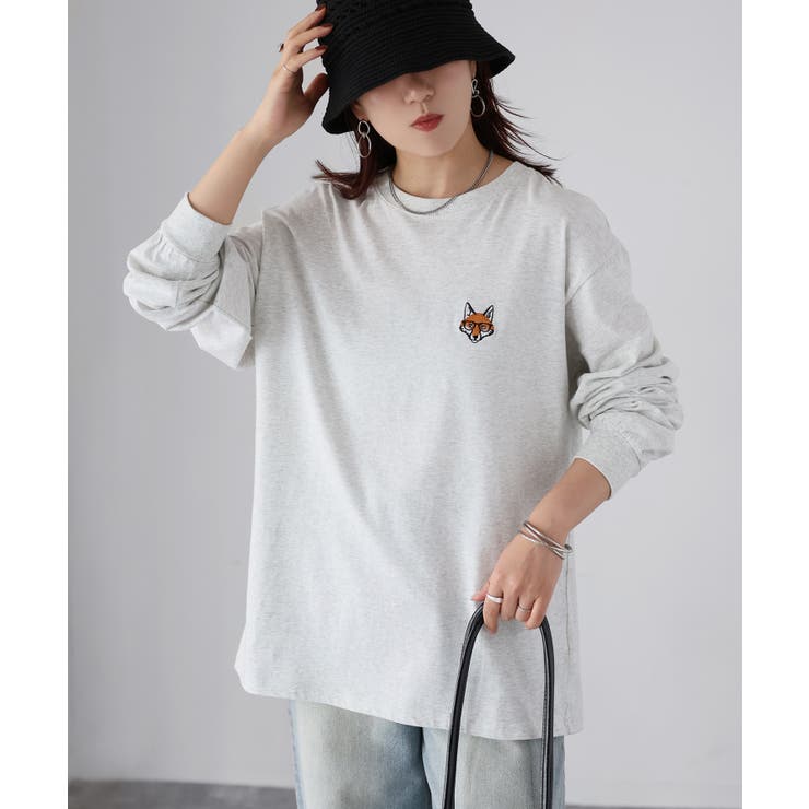 【体型カバー】めがねキツネ刺繍ロンT／カジュアル／春／ママ | Riberry | 詳細画像45 