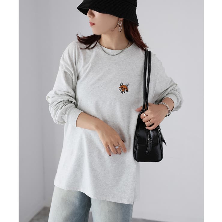 【体型カバー】めがねキツネ刺繍ロンT／カジュアル／春／ママ | Riberry | 詳細画像47 