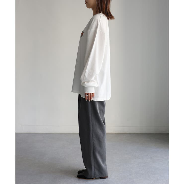 【体型カバー】めがねキツネ刺繍ロンT／カジュアル／春／ママ | Riberry | 詳細画像49 