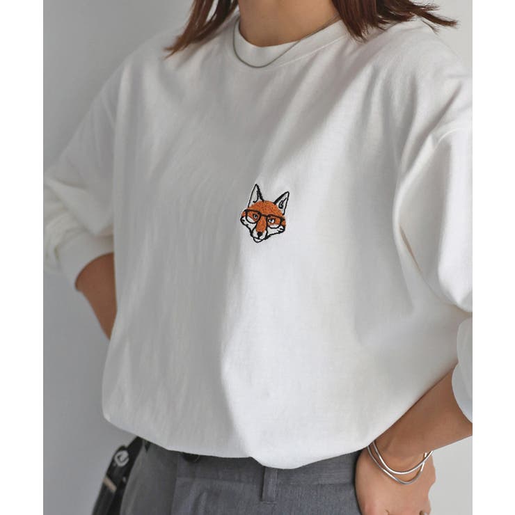 【体型カバー】めがねキツネ刺繍ロンT／カジュアル／春／ママ | Riberry | 詳細画像51 