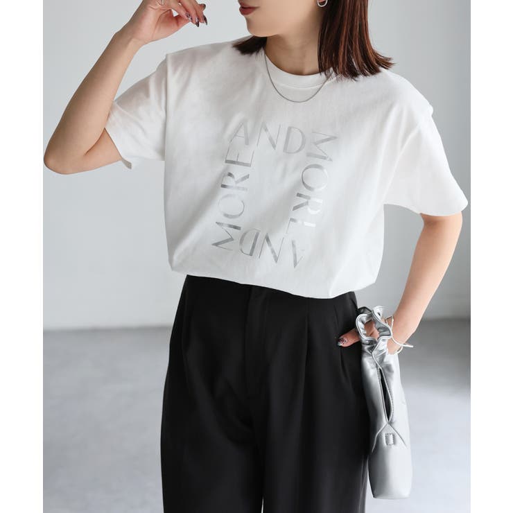 スクエアロゴプリント半袖Tシャツ | Riberry | 詳細画像9 