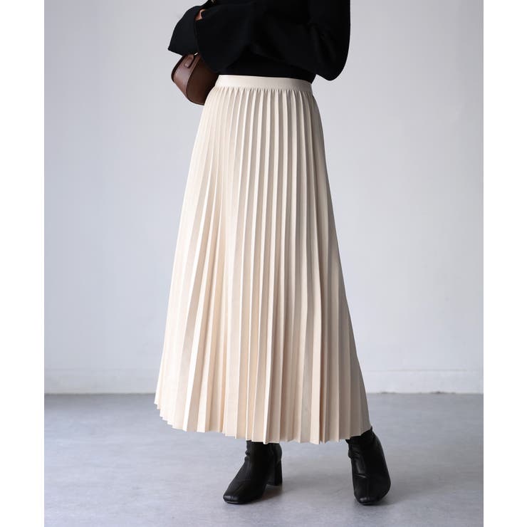 スエードポンチプリーツスカート[品番：RBRW0000019]｜Riberry