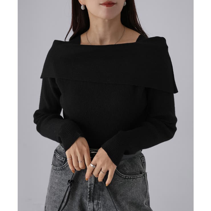 アシメオフショルニット | Riberry | 詳細画像17 