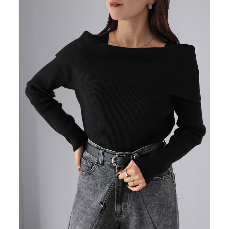 アシメオフショルニット | Riberry | 詳細画像18 