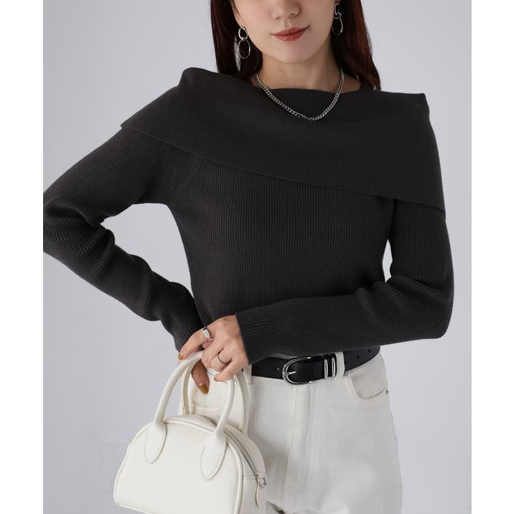 アシメオフショルニット | Riberry | 詳細画像2 