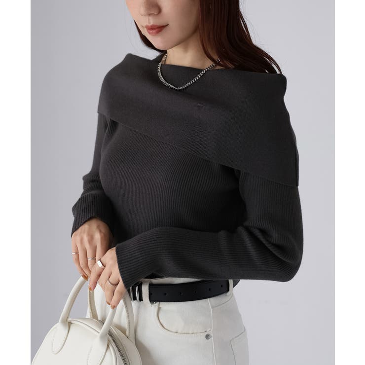 アシメオフショルニット | Riberry | 詳細画像3 