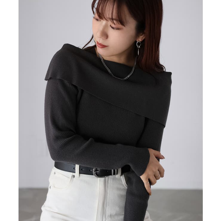 アシメオフショルニット | Riberry | 詳細画像4 