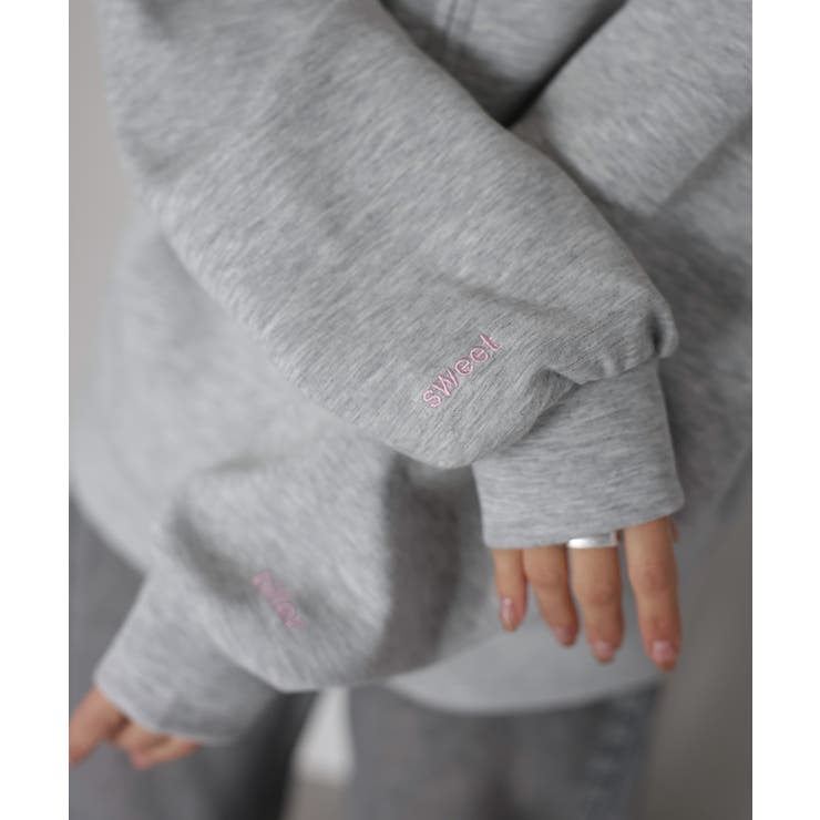 袖ロゴ刺繍レースダブルジップパーカー | Riberry | 詳細画像10 