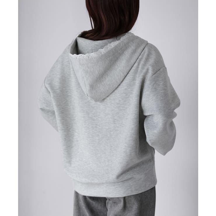 袖ロゴ刺繍レースダブルジップパーカー | Riberry | 詳細画像19 