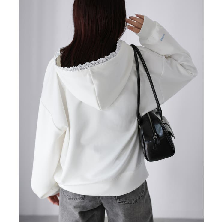 袖ロゴ刺繍レースダブルジップパーカー | Riberry | 詳細画像32 