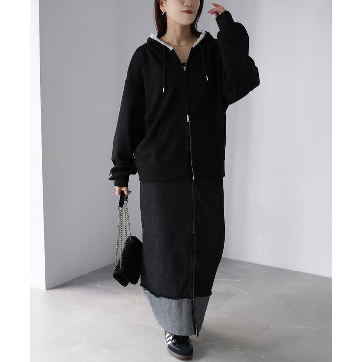 袖ロゴ刺繍レースダブルジップパーカー | Riberry | 詳細画像43 