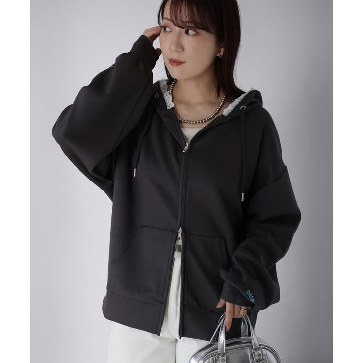 袖ロゴ刺繍レースダブルジップパーカー | Riberry | 詳細画像47 