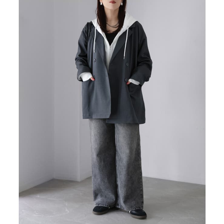 袖ロゴ刺繍レースダブルジップパーカー | Riberry | 詳細画像59 