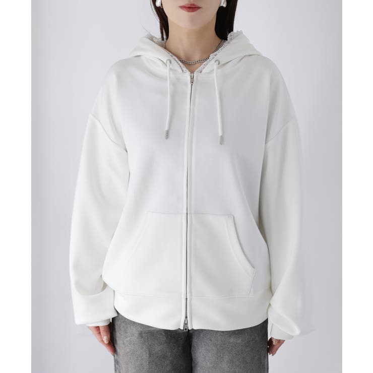 袖ロゴ刺繍レースダブルジップパーカー | Riberry | 詳細画像63 