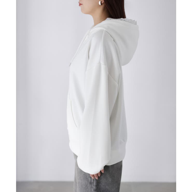 袖ロゴ刺繍レースダブルジップパーカー | Riberry | 詳細画像64 