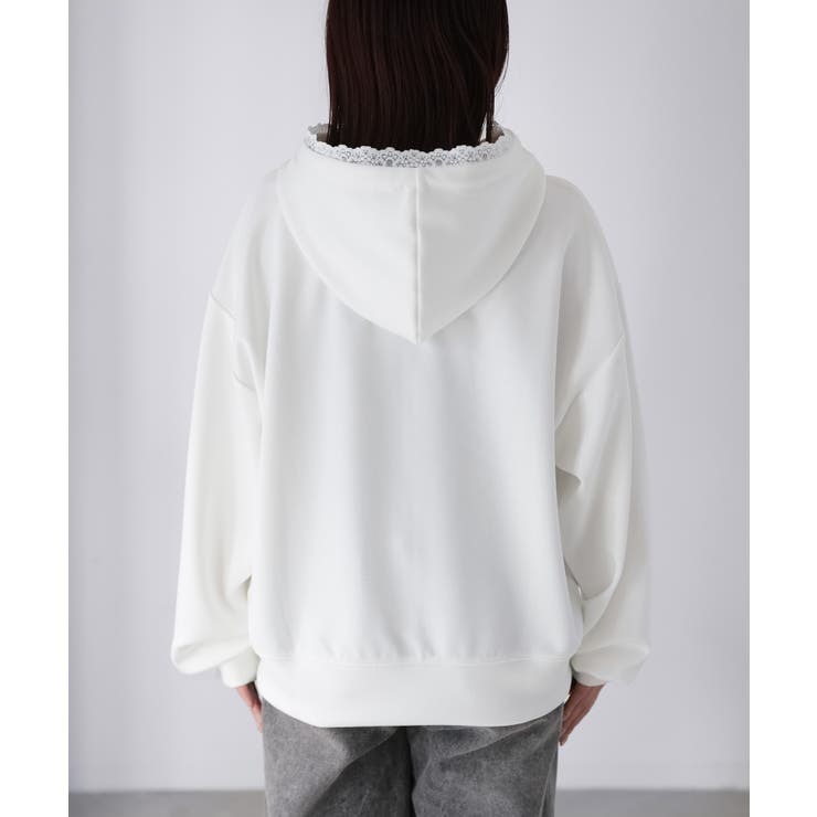 袖ロゴ刺繍レースダブルジップパーカー | Riberry | 詳細画像65 